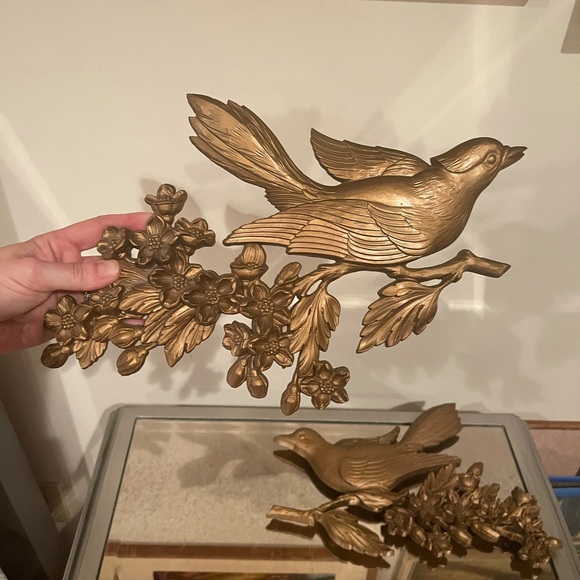 Syroco set of Gold Birds with Floral Accent - Picture 3 of 6